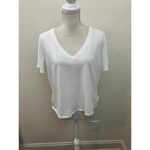 Express White Short Sleeve Tee Size Large